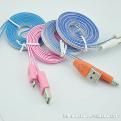 Wholesale LED light micro USB cable for Samsung